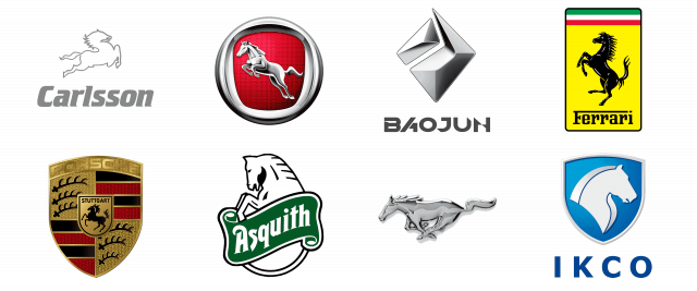 Auto-Logos mit Pferd